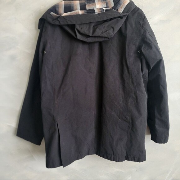 Mens Black Pendleton Jacket Barn Chore Detachable Hood Button Size M - Picture 3 of 14